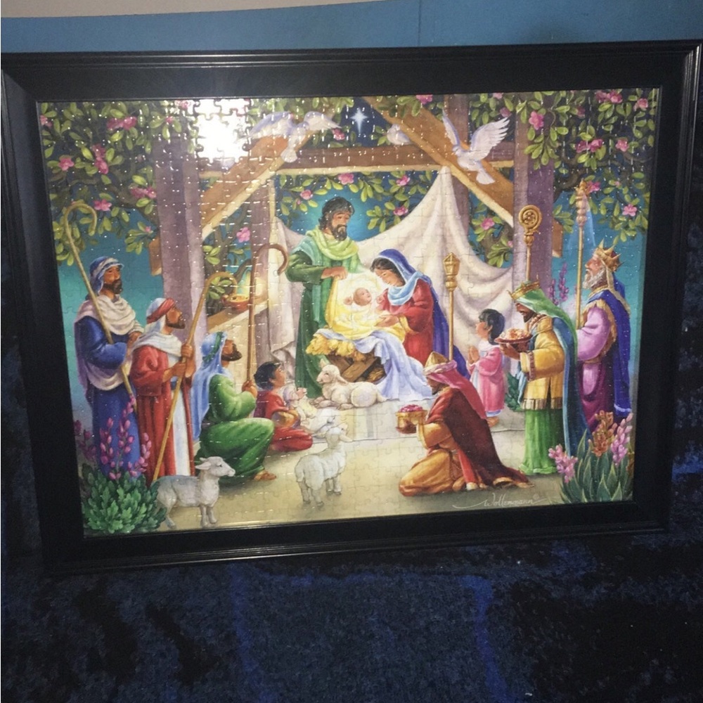 Puzzle with frame Jesus birth 3 kings Nativity of Jesus 27 x 21
